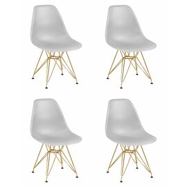 Набор 4 шт Стул обеденный DOBRIN DSR, ножки золотые, цвет светло-серый (GR-01), Вариант: ножки золотые, цвет светло-серый (GR-01) | Интернет магазин мебели и декора LifeDekor