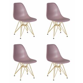 Набор 4 шт Стул обеденный DOBRIN DSR, ножки золотые, цвет сиреневый (P-04), Вариант: ножки золотые, цвет сиреневый (P-04) | Интернет магазин мебели и декора LifeDekor