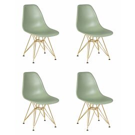 Набор 4 шт Стул обеденный DOBRIN DSR, ножки золотые, цвет мятный (NX-G-09), Вариант: ножки золотые, цвет мятный (NX-G-09) | Интернет магазин мебели и декора LifeDekor