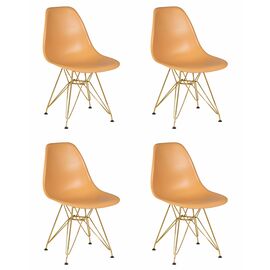Набор 4 шт Стул обеденный DOBRIN DSR, ножки золотые, цвет персиковый (NX-Y-06), Вариант: ножки золотые, цвет персиковый (NX-Y-06) | Интернет магазин мебели и декора LifeDekor