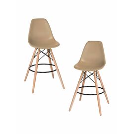 Набор 2 шт Стул барный DOBRIN DSW BAR, ножки светлый бук, цвет сиденья бежевый (GR-03), Вариант: ножки светлый бук, цвет сиденья бежевый (GR-03) | Интернет магазин мебели и декора LifeDekor