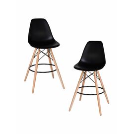 Набор 2 шт Стул барный DOBRIN DSW BAR, ножки светлый бук, цвет сиденья чёрный (B-03), Вариант: ножки светлый бук, цвет сиденья чёрный (B-03) | Интернет магазин мебели и декора LifeDekor