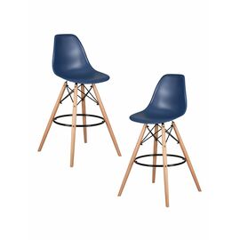 Набор 2 шт Стул барный DOBRIN DSW BAR, ножки светлый бук, цвет тёмно-синий (BE-12), Вариант: ножки светлый бук, цвет тёмно-синий (BE-12) | Интернет магазин мебели и декора LifeDekor