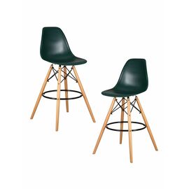 Набор 2 шт Стул барный DOBRIN DSW BAR, ножки светлый бук, цвет тёмно-зеленый (G-13), Вариант: ножки светлый бук, цвет тёмно-зеленый (G-13) | Интернет магазин мебели и декора LifeDekor