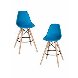 Набор 2 шт Стул барный DOBRIN DSW BAR, ножки светлый бук, цвет сиденья голубой (BE-02), Вариант: ножки светлый бук, цвет сиденья голубой (BE-02) | Интернет магазин мебели и декора LifeDekor