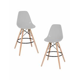 Набор 2 шт Стул барный DOBRIN DSW BAR, ножки светлый бук, цвет сиденья светло-серый (GR-01), Вариант: ножки светлый бук, цвет сиденья светло-серый (GR-01) | Интернет магазин мебели и декора LifeDekor