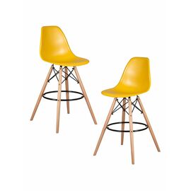Набор 2 шт Стул барный DOBRIN DSW BAR, ножки светлый бук, цвет горчичный (Y-03), Вариант: ножки светлый бук, цвет горчичный (Y-03) | Интернет магазин мебели и декора LifeDekor