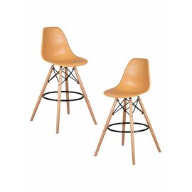 Набор 2 шт Стул барный DOBRIN DSW BAR, ножки светлый бук, цвет персиковый (NX-Y-06), Вариант: ножки светлый бук, цвет персиковый (NX-Y-06) | Интернет магазин мебели и декора LifeDekor