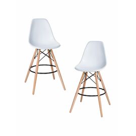 Набор 2 шт Стул барный DOBRIN DSW BAR, ножки светлый бук, цвет сиденья белый (W-02), Вариант: ножки светлый бук, цвет сиденья белый (W-02) | Интернет магазин мебели и декора LifeDekor