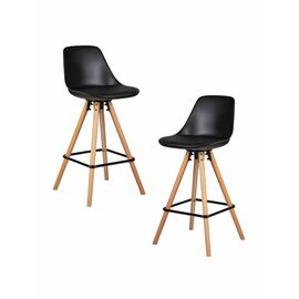 Набор 2 шт Стул полубарный DOBRIN RONNI, ножки светлый бук, черный (B-03), Вариант: ножки светлый бук, черный (B-03) | Интернет магазин мебели и декора LifeDekor