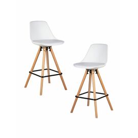 Набор 2 шт Стул полубарный DOBRIN RONNI, ножки светлый бук, белый (ZL-W-02), Вариант: ножки светлый бук, белый (ZL-W-02) | Интернет магазин мебели и декора LifeDekor