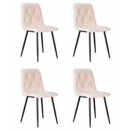 Набор 4 шт Стул обеденный DOBRIN CHILLY ROMBO, Бежевый Simple 44, основание черный, Вариант: Бежевый Simple 44, основание черный | Интернет магазин мебели и декора LifeDekor