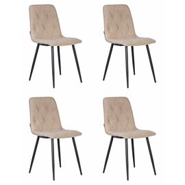 Набор 4 шт Стул обеденный DOBRIN CHILLY ROMBO, Капучино Simple 05, основание черное, Вариант: Капучино Simple 05, основание черное | Интернет магазин мебели и декора LifeDekor