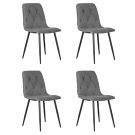 Набор 4 шт Стул обеденный DOBRIN CHILLY ROMBO, Серый Simple 33, основание черное, Вариант: Серый Simple 33, основание черное | Интернет магазин мебели и декора LifeDekor