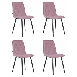 Набор 4 шт Стул обеденный DOBRIN CHILLY ROMBO, Лавандовый Simple 48, основание черное, Вариант: Лавандовый Simple 48, основание черное | Интернет магазин мебели и декора LifeDekor