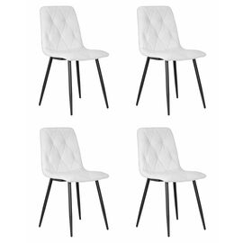 Набор 4 шт Стул обеденный DOBRIN CHILLY ROMBO, Светло-серый Simple 29, основание черный, Вариант: Светло-серый Simple 29, основание черный | Интернет магазин мебели и декора LifeDekor