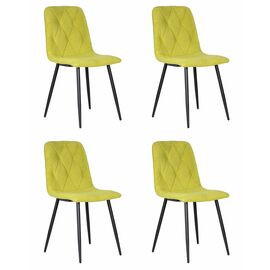 Набор 4 шт Стул обеденный DOBRIN CHILLY ROMBO, Лайм Simple 14, основание черное, Вариант: Лайм Simple 14, основание черное | Интернет магазин мебели и декора LifeDekor