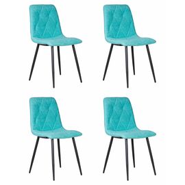 Набор 4 шт Стул обеденный DOBRIN CHILLY ROMBO, Тиффани Simple 51, основание черное, Вариант: Тиффани Simple 51, основание черное | Интернет магазин мебели и декора LifeDekor