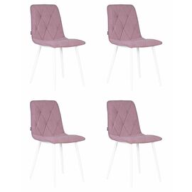 Набор 4 шт Стул обеденный DOBRIN CHILLY ROMBO, Лавандовый Simple 48, основание белый, Вариант: Лавандовый Simple 48, основание белый | Интернет магазин мебели и декора LifeDekor
