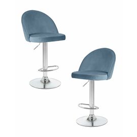 Набор 2 шт Стул барный DOBRIN MILANA, пудрово-голубой велюр (MJ9-74), Вариант: пудрово-голубой велюр (MJ9-74) | Интернет магазин мебели и декора LifeDekor