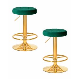 Набор 2 шт Табурет барный DOBRIN BRUNO GOLD, зеленый велюр (MJ9-88), Вариант: зеленый велюр (MJ9-88) | Интернет магазин мебели и декора LifeDekor