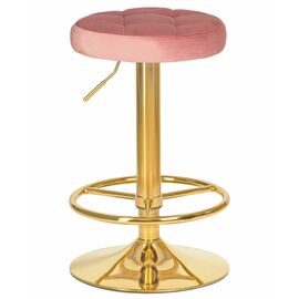 Набор 2 шт Табурет барный DOBRIN BRUNO GOLD, пудрово-розовый велюр (MJ9-32), Вариант: пудрово-розовый велюр (MJ9-32) | Интернет магазин мебели и декора LifeDekor