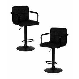 Набор 2 шт Стул барный DOBRIN KRUGER ARM BLACK, черный вельвет (LAR-E2041-52), Вариант: черный вельвет (LAR-E2041-52) | Интернет магазин мебели и декора LifeDekor
