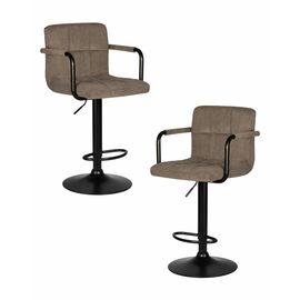 Набор 2 шт Стул барный DOBRIN KRUGER ARM BLACK, какао вельвет (LAR-E2041-05), Вариант: какао вельвет (LAR-E2041-05) | Интернет магазин мебели и декора LifeDekor