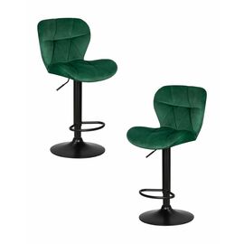 Набор 2 шт Стул барный DOBRIN BARNY BLACK, зеленый велюр (MJ9-88), Вариант: зеленый велюр (MJ9-88) | Интернет магазин мебели и декора LifeDekor