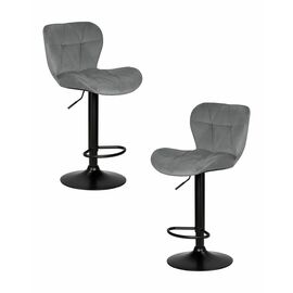 Набор 2 шт Стул барный DOBRIN BARNY BLACK, серый велюр (MJ9-75), Вариант: серый велюр (MJ9-75) | Интернет магазин мебели и декора LifeDekor