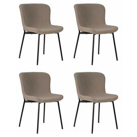 Набор 4 шт Стул обеденный DOBRIN MILO, черные ножки, бежевый букле (UF992-04), Вариант: черные ножки, бежевый букле (UF992-04) | Интернет магазин мебели и декора LifeDekor