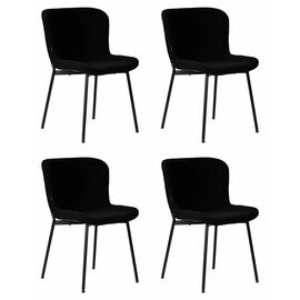 Набор 4 шт Стул обеденный DOBRIN MILO, черные ножки, черный букле (UF992-12), Вариант: черные ножки, черный букле (UF992-12) | Интернет магазин мебели и декора LifeDekor