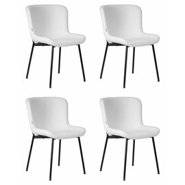 Набор 4 шт Стул обеденный DOBRIN MILO, черные ножки, белый букле (UF992-01), Вариант: черные ножки, белый букле (UF992-01) | Интернет магазин мебели и декора LifeDekor