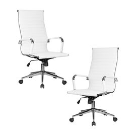 Набор 2 шт Офисное кресло для руководителей DOBRIN CLARK SIMPLE, белый, Вариант: белый | Интернет магазин мебели и декора LifeDekor