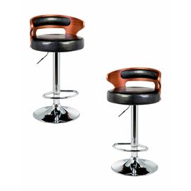 Набор 2 шт Стул барный DOBRIN FRED, коричневое дерево, чёрный, Вариант: коричневое дерево, чёрный | Интернет магазин мебели и декора LifeDekor