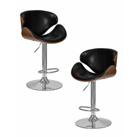 Набор 2 шт Стул барный DOBRIN KARTER, коричневое дерево, чёрный, Вариант: коричневое дерево, чёрный | Интернет магазин мебели и декора LifeDekor