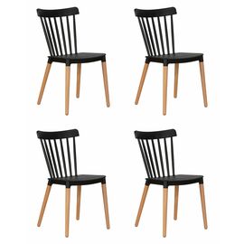 Набор 4 шт Стул обеденный DOBRIN THEO, ножки светлый бук, цвет черный (B-03), Вариант: ножки светлый бук, цвет чёрный (B-03) | Интернет магазин мебели и декора LifeDekor
