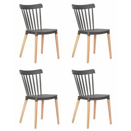 Набор 4 шт Стул обеденный DOBRIN THEO, ножки светлый бук, цвет темно-серый (GR-04), Вариант: ножки светлый бук, цвет тёмно-серый (GR-04) | Интернет магазин мебели и декора LifeDekor