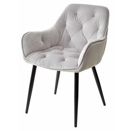 Стул TROY BLUVEL-03 LIGHT GREY, велюр/ черный каркас М-City | Интернет магазин мебели и декора LifeDekor