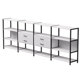 Набор стеллажных систем №4 Everprof EVO 3245x385x1120 Белый/Черный | Интернет магазин мебели и декора LifeDekor