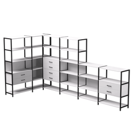Набор стеллажных систем №18 Everprof EVO 1635x3630x1840 Белый/Черный | Интернет магазин мебели и декора LifeDekor