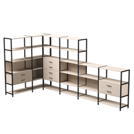 Набор стеллажных систем №18 Everprof EVO 1635x3630x1840 Кашемир/Черный | Интернет магазин мебели и декора LifeDekor