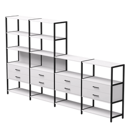 Набор стеллажных систем №13 Everprof EVO 3245x385x1840 Белый/Черный | Интернет магазин мебели и декора LifeDekor