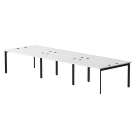 Бенч-система на 6 мест Everprof EVO на металлокаркасе 3540х670(1370)x755 опоры 45гр Белый/Черный | Интернет магазин мебели и декора LifeDekor