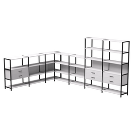 Набор стеллажных систем №19 Everprof EVO 2440x3630x1840 Белый/Черный | Интернет магазин мебели и декора LifeDekor