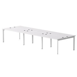 Бенч-система на 6 мест Everprof EVO на металлокаркасе 3540х670(1370)x755 опоры 45гр Белый/Белый | Интернет магазин мебели и декора LifeDekor