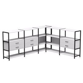 Набор стеллажных систем №15 Everprof EVO 2440x2020x1120 Белый/Черный | Интернет магазин мебели и декора LifeDekor