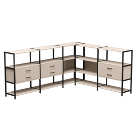 Набор стеллажных систем №15 Everprof EVO 2440x2020x1120 Кашемир/Черный | Интернет магазин мебели и декора LifeDekor