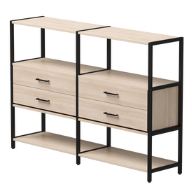 Набор стеллажных систем №2 Everprof EVO 1635x385x1120 Дуб Соната/Черный | Интернет магазин мебели и декора LifeDekor