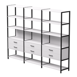 Набор стеллажных систем №9 Everprof EVO 2440x385x1840 Белый/Черный | Интернет магазин мебели и декора LifeDekor